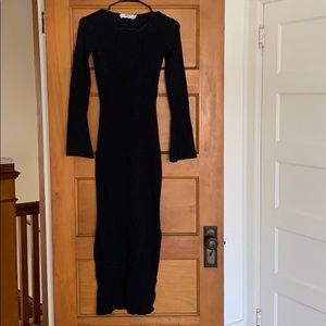 Black ribbed Ali + Jay body on dress